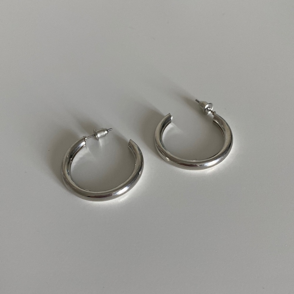 Silver chunky hoops